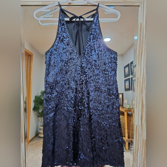 Forever 21 Blue Sequin Sleeveless Dress - Picture 3 of 4